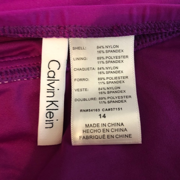 Calvin Klein Womens 14 One Piece Swimsuit Pleat - Picture 5 of 8